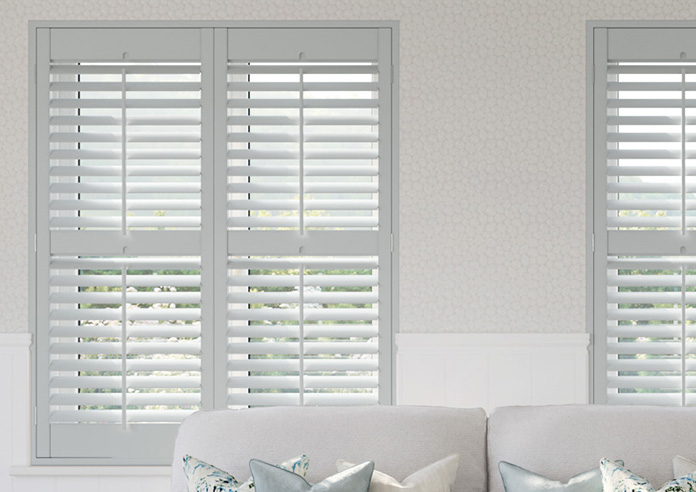 Kensington, Cloud Grey - Full Height Twist&Fit Plantation Shutter - Image 3